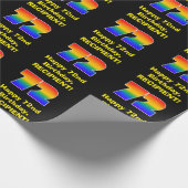 72番目の誕生日:おもしろい、カラフルレインボーインスパイア# 72 ラッピングペーパー (角)