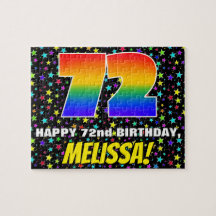 72番目の誕生日:おもしろい、カラフル星野パターン