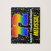 72番目の誕生日:おもしろい、カラフル星野パターン ジグソーパズル (縦)