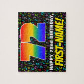 72番目の誕生日:おもしろい、カラフル音楽シンボル、「72」 ジグソーパズル (縦)