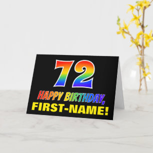 72番目の誕生日:はっきりした,おもしろい,シンプル虹, 72 カード