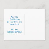 72番目の誕生日:はっきりした,おもしろい,シンプル虹， 72 ポストカード (裏面)