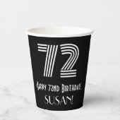72番目の誕生日:インスパイアアールデコの検索「72」 +名前 紙コップ (正面)