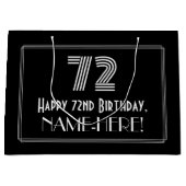 72番目の誕生日:インスパイアアールデコの「72」の外観と名前 ラージペーパーバッグ (正面)