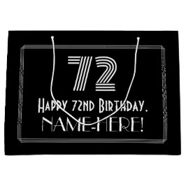 72番目の誕生日:インスパイアアールデコの「72」の外観と名前 ラージペーパーバッグ