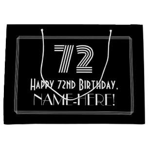 72番目の誕生日:インスパイアアールデコの「72」の外観と名前 ラージペーパーバッグ