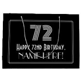 72番目の誕生日:インスパイアアールデコの「72」の外観と名前 ラージペーパーバッグ (裏面)