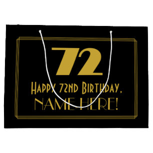 72番目の誕生日:インスパイアアールデコの「72」の外観と名前 ラージペーパーバッグ
