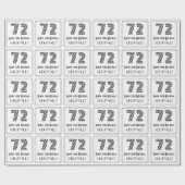 72番目の誕生日:インスパイアアールデコスタイル「72」 +名前 ラッピングペーパー (フラット)
