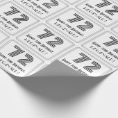 72番目の誕生日:インスパイアアールデコスタイル「72」 +名前 ラッピングペーパー (角)