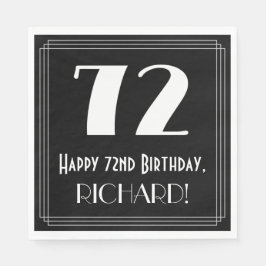 72番目の誕生日～インスパイアアールデコルック"72"，名前 スタンダードランチョンナプキン