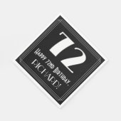 72番目の誕生日~インスパイアアールデコルック"72",名前 スタンダードランチョンナプキン (角)