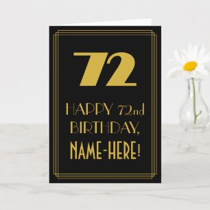 72番目の誕生日~インスパイアアールデコルック"72" & Name カード