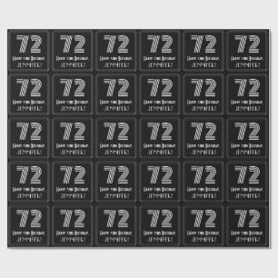 72番目の誕生日:インスパイアアールデコ名前を付けた「72」を見る ラッピングペーパー