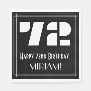 72番目の誕生日:インスパイアアールデコ検索"72" +名前 スタンダードランチョンナプキン