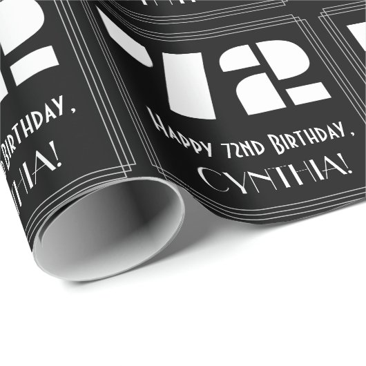 72番目の誕生日:インスパイアアールデコ検索"72" & Name ラッピングペーパー (ロールコーナー)