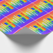 72番目の誕生日: カラフル、おもしろいレインボーパターン# 72 ラッピングペーパー (角)