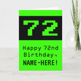 72番目の誕生日: Nerdy/オタク系のスタイル「72」と名前 カード