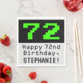 72番目の誕生日- Nerdy / オタク系のスタイル「72」と名前 スタンダードランチョンナプキン (インサイチュ)