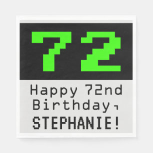 72番目の誕生日- Nerdy / オタク系のスタイル「72」と名前 スタンダードランチョンナプキン