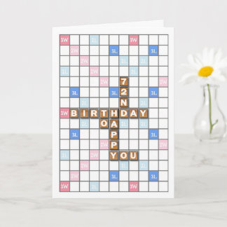 72番目の誕生日、Wordゲームボード カード