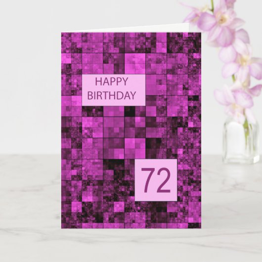 72誕生日誕生日ピンクパターンカード カード (蘭)