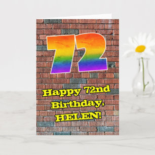 72誕生日:おもしろいグラフィティインスパイアレインボー72 カード