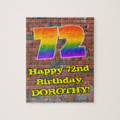 72誕生日:おもしろいグラフィティインスパイアレインボー72 ジグソーパズル (縦)