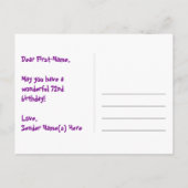 72誕生日:おもしろいハートパターン、虹72 ポストカード (裏面)