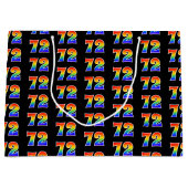 72誕生日:おもしろいレインボーイベント第72パターン ラージペーパーバッグ (正面)