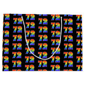72誕生日:おもしろいレインボーイベント第72パターン ラージペーパーバッグ (裏面)