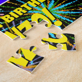 72誕生日:おもしろい、お祝カラフルい花火 ジグソーパズル (側面)