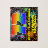 72誕生日:おもしろい、お祝カラフルい花火 ジグソーパズル (縦)