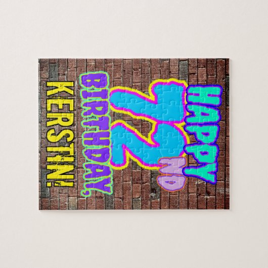 72誕生日～おもしろい、アーバングラフィティインスパイアルック ジグソーパズル (横)