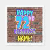 72誕生日~おもしろい、アーバングラフィティインスパイアルック スタンダードランチョンナプキン (正面)