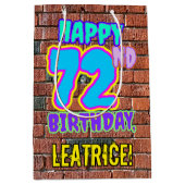 72誕生日:おもしろい、アーバングラフィティインスパイアルック ミディアムペーパーバッグ (正面)