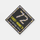 72誕生日:フローラ花数名前をカスタムする スタンダードランチョンナプキン (角)