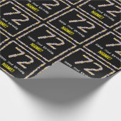 72誕生日:フローラ花数名前をカスタムする ラッピングペーパー (角)