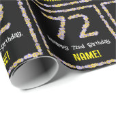 72誕生日:フローラ花数名前をカスタムする ラッピングペーパー (ロールコーナー)