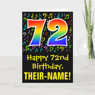 72誕生日:ミュージカラフルックシンボル+レインボー72 カード