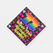 72誕生日：愛するハートパターン、虹# 72 スタンダードランチョンナプキン (角)