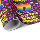 72誕生日:愛するハートパターン、虹# 72 ラッピングペーパー (ロールコーナー)