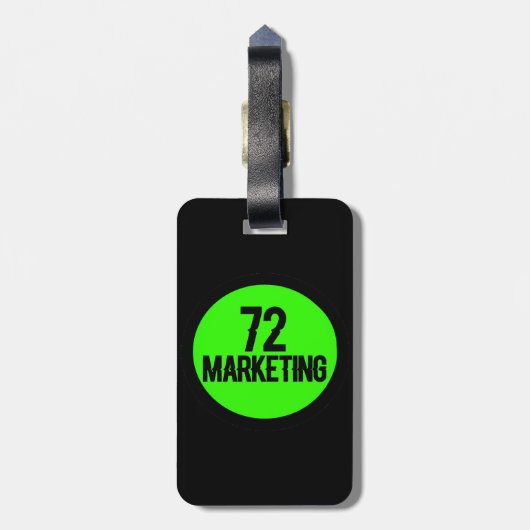 72販売のロゴの黒い荷物のラベルの革バンド ラゲッジタグ (裏面縦)