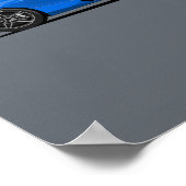 720Sスーパーカーポスター – 青 ポスター (角)