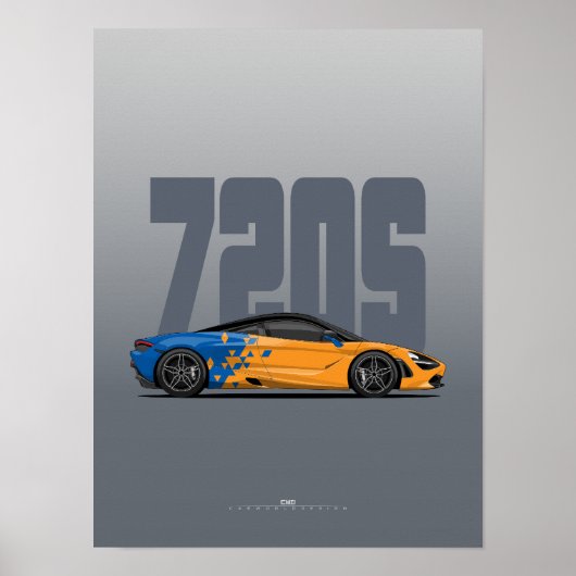 720Sスーパーカーポスター – Pappaya Livery ポスター (正面)