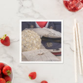 7263-軍隊結婚とブーケとリングや輪 スタンダードカクテルナプキン (インサイチュ)