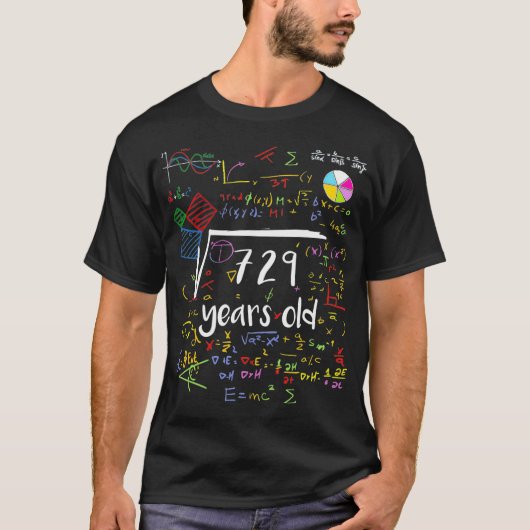 729 27誕生日27歳の数学平方根 Tシャツ (正面)