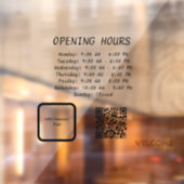 72" * 52"開館時間ウィンドウの固定 ウィンドウサイン (シート2)