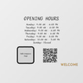 72" * 52"開館時間ウィンドウの固定 ウィンドウサイン (シート)