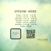 72" * 52"開館時間ウィンドウの固定 ウィンドウサイン (シート3)